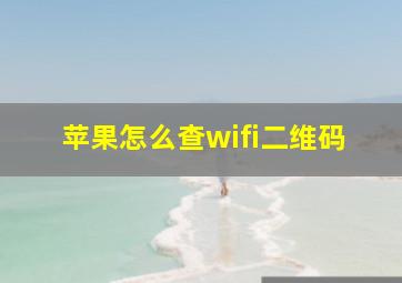 苹果怎么查wifi二维码