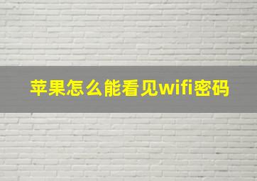 苹果怎么能看见wifi密码