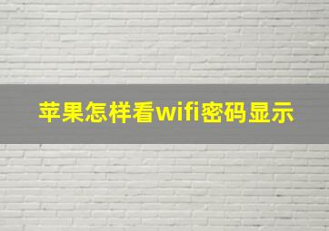 苹果怎样看wifi密码显示