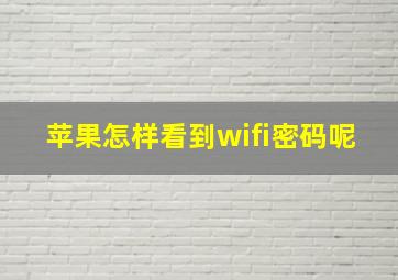 苹果怎样看到wifi密码呢