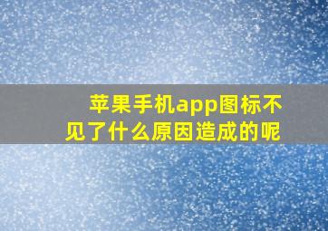 苹果手机app图标不见了什么原因造成的呢