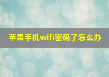 苹果手机wifi密码了怎么办