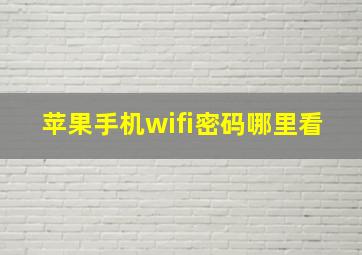 苹果手机wifi密码哪里看