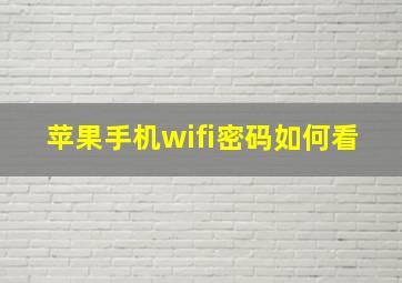 苹果手机wifi密码如何看