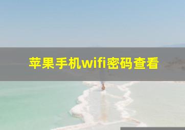 苹果手机wifi密码查看