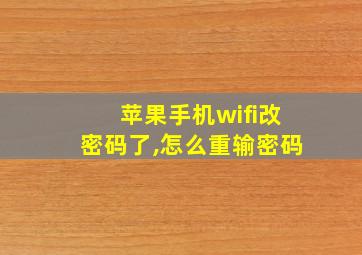 苹果手机wifi改密码了,怎么重输密码