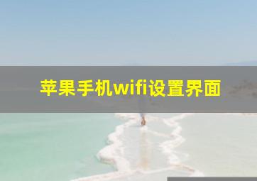 苹果手机wifi设置界面