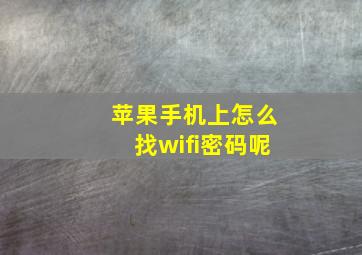 苹果手机上怎么找wifi密码呢