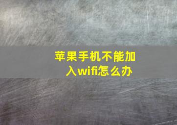 苹果手机不能加入wifi怎么办