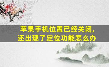 苹果手机位置已经关闭,还出现了定位功能怎么办