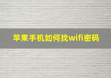 苹果手机如何找wifi密码