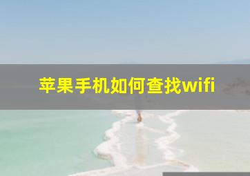 苹果手机如何查找wifi