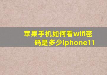 苹果手机如何看wifi密码是多少iphone11