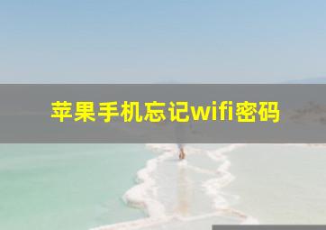 苹果手机忘记wifi密码