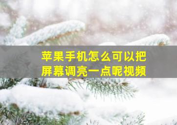 苹果手机怎么可以把屏幕调亮一点呢视频