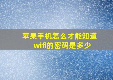 苹果手机怎么才能知道wifi的密码是多少