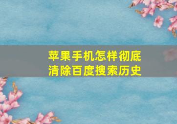 苹果手机怎样彻底清除百度搜索历史