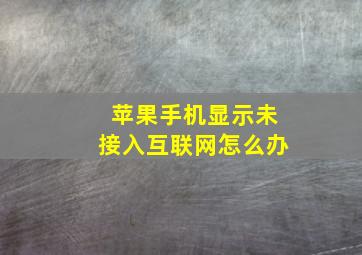 苹果手机显示未接入互联网怎么办