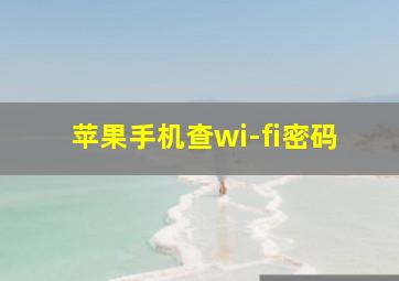 苹果手机查wi-fi密码