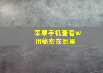 苹果手机查看wifi秘密在哪里