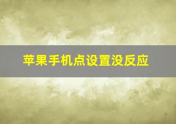 苹果手机点设置没反应