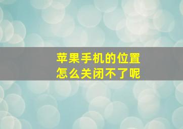 苹果手机的位置怎么关闭不了呢