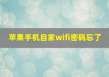 苹果手机自家wifi密码忘了