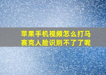 苹果手机视频怎么打马赛克人脸识别不了了呢