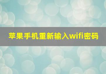 苹果手机重新输入wifi密码