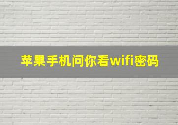 苹果手机问你看wifi密码