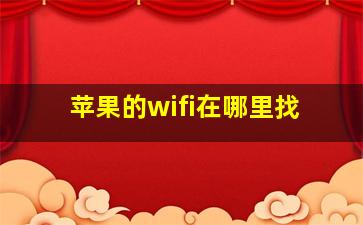 苹果的wifi在哪里找