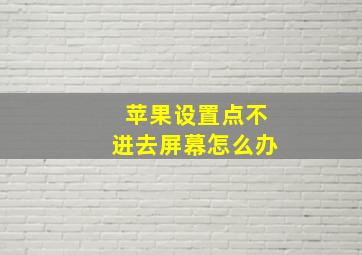 苹果设置点不进去屏幕怎么办