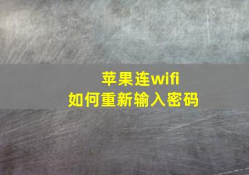 苹果连wifi如何重新输入密码