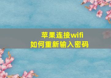 苹果连接wifi如何重新输入密码