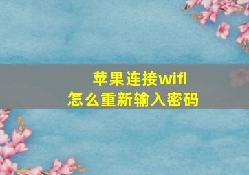 苹果连接wifi怎么重新输入密码