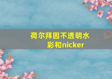 荷尔拜因不透明水彩和nicker