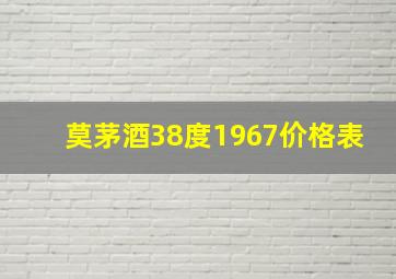 莫茅酒38度1967价格表