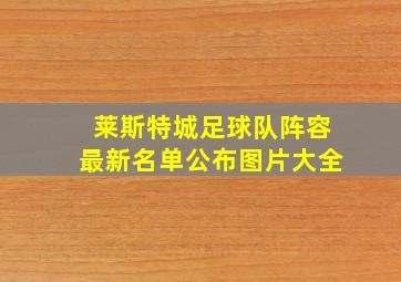 莱斯特城足球队阵容最新名单公布图片大全