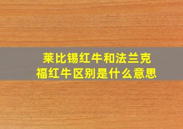 莱比锡红牛和法兰克福红牛区别是什么意思