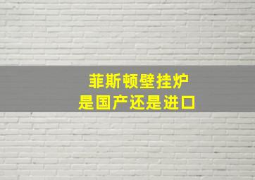 菲斯顿壁挂炉是国产还是进口