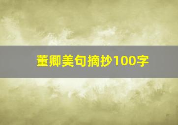 董卿美句摘抄100字