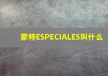 蒙特ESPECIALES叫什么