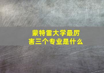 蒙特雷大学最厉害三个专业是什么