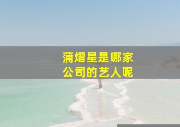 蒲熠星是哪家公司的艺人呢