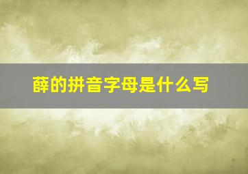 薛的拼音字母是什么写