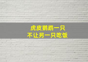 虎皮鹦鹉一只不让另一只吃饭