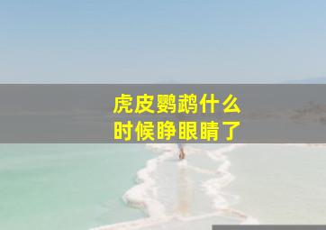 虎皮鹦鹉什么时候睁眼睛了