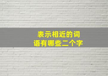 表示相近的词语有哪些二个字