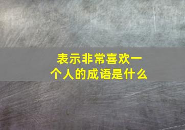 表示非常喜欢一个人的成语是什么