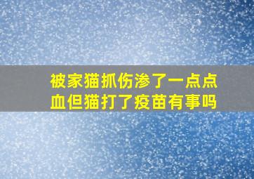 被家猫抓伤渗了一点点血但猫打了疫苗有事吗